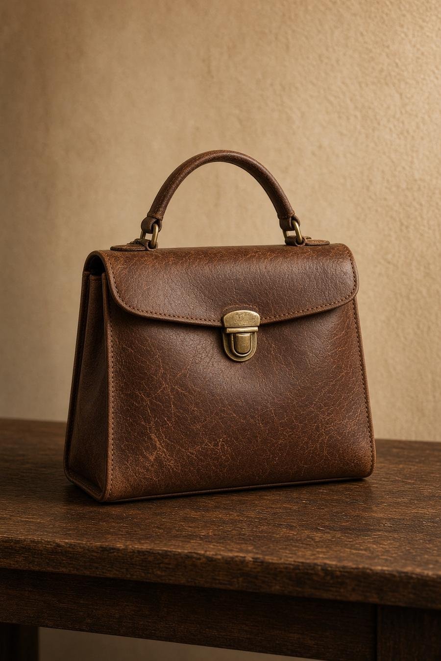 Beispielhafte alte Ledertasche.